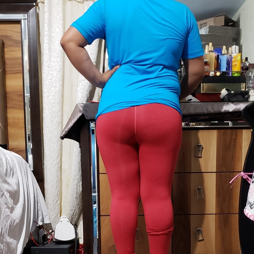 leggings color red active sports pants size Mediu - Picture 4 of 6